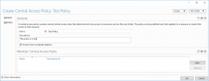 Create Central Access Policy