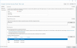 Create Central Access Rule