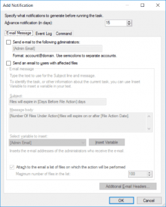 Create File Management Task - Add Notification