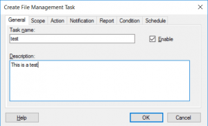 Create File Management Task - General Tab