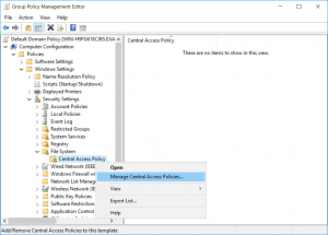 Manage Central Access Policies