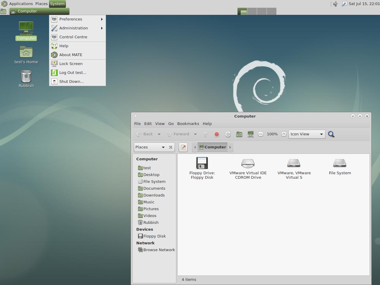 Debian 9 Stretch - MATE Desktop