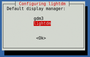 Default display manager lightdm