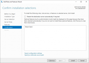 Windows Server 2019 Confirm Installation