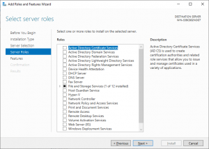 Windows Server 2019 Server Manager Server Roles