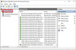 Inbound Windows Firewall Rules