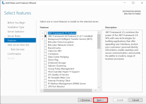 Windows Server 2022 Select Features