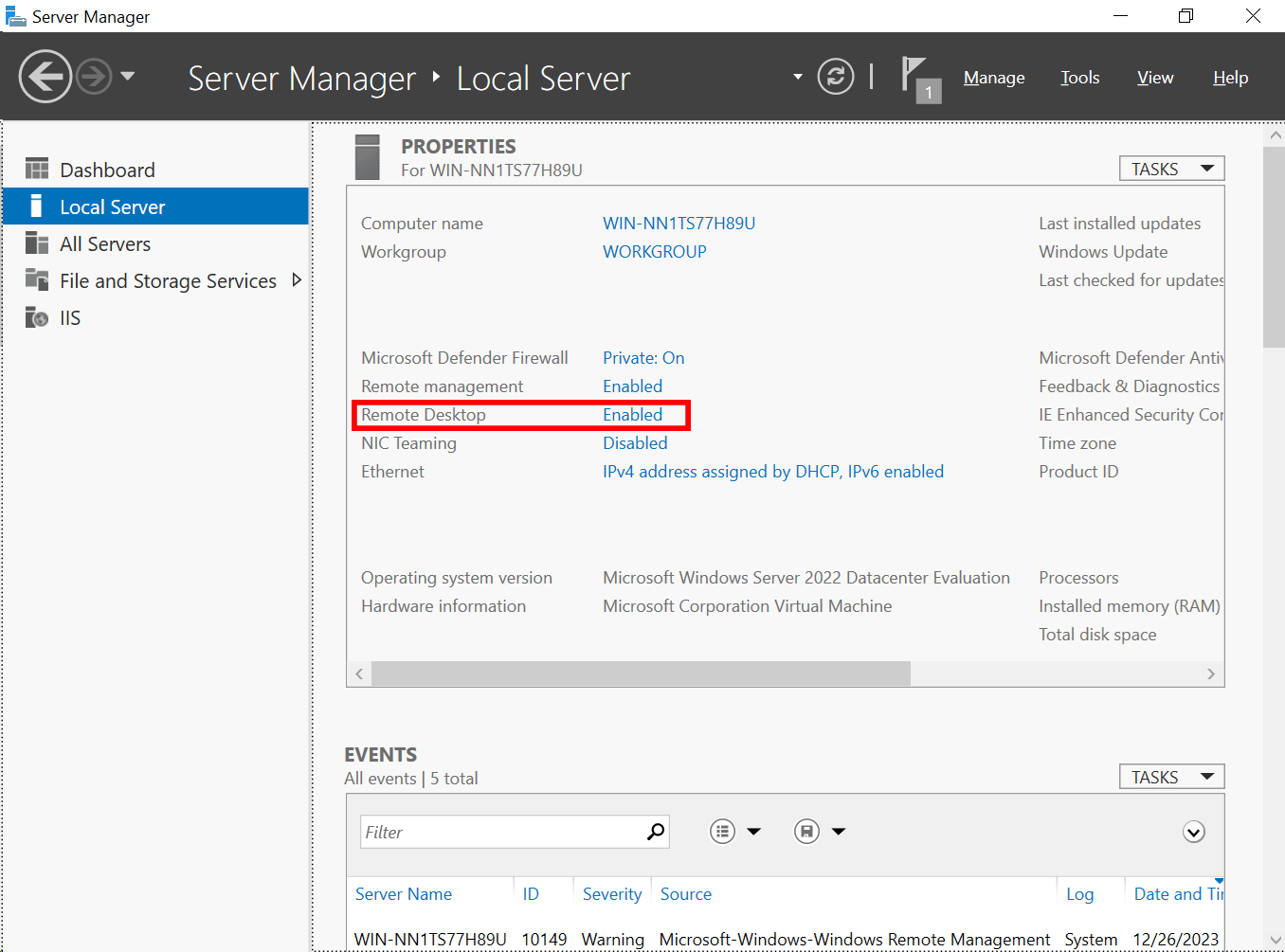 microsoft remote desktop windows server 2022
