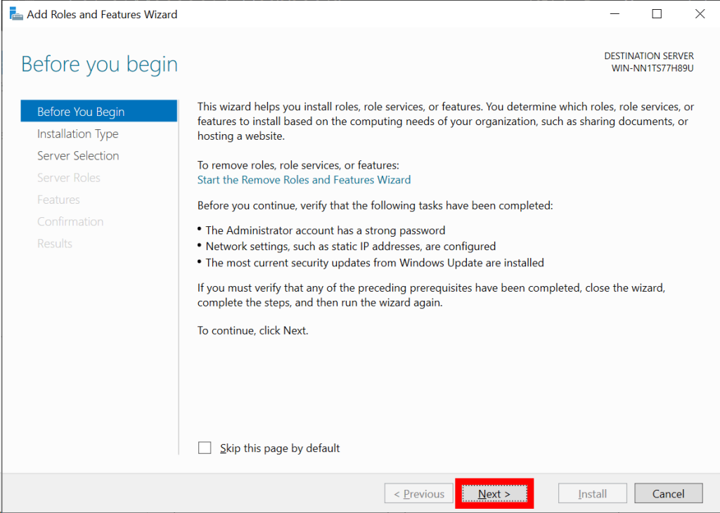 Windows Server 2022 Server Manager Before You Begin