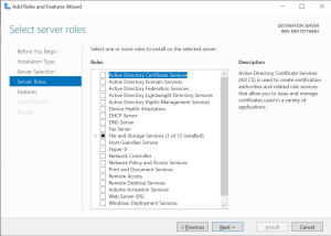 Windows Server 2022 Select Roles