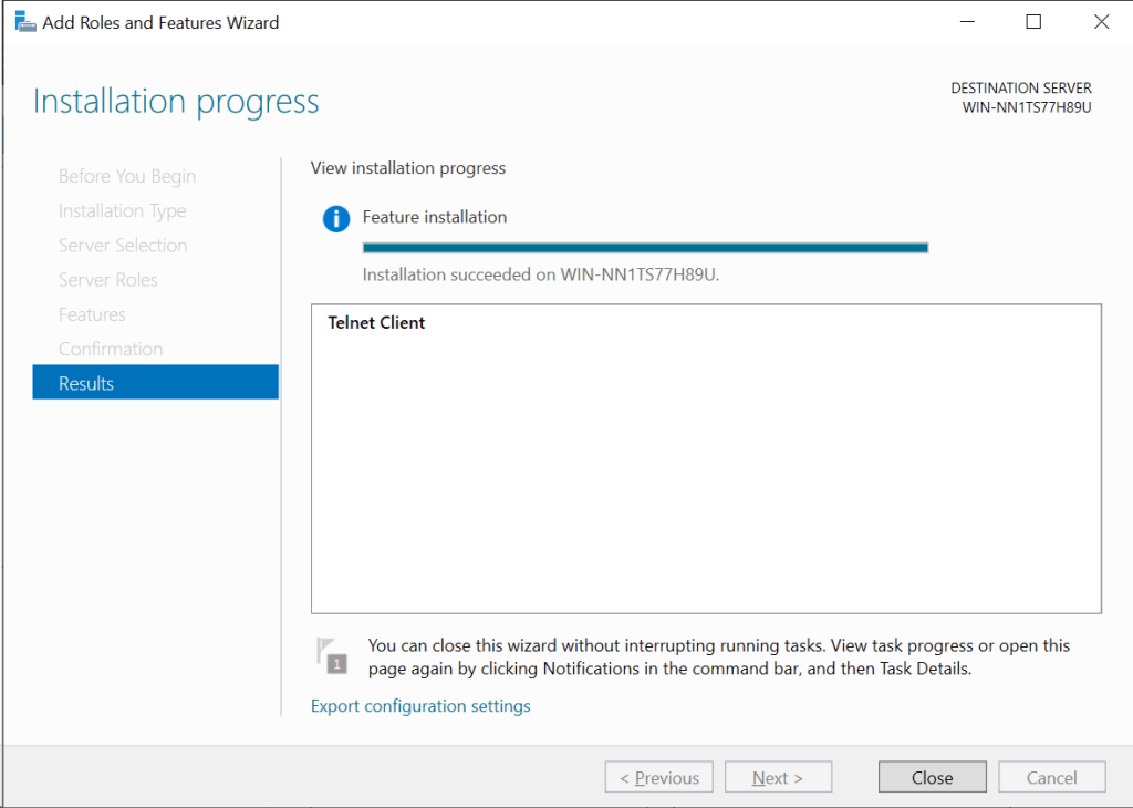 Windows Server 2022 Server Manager Installation Complete